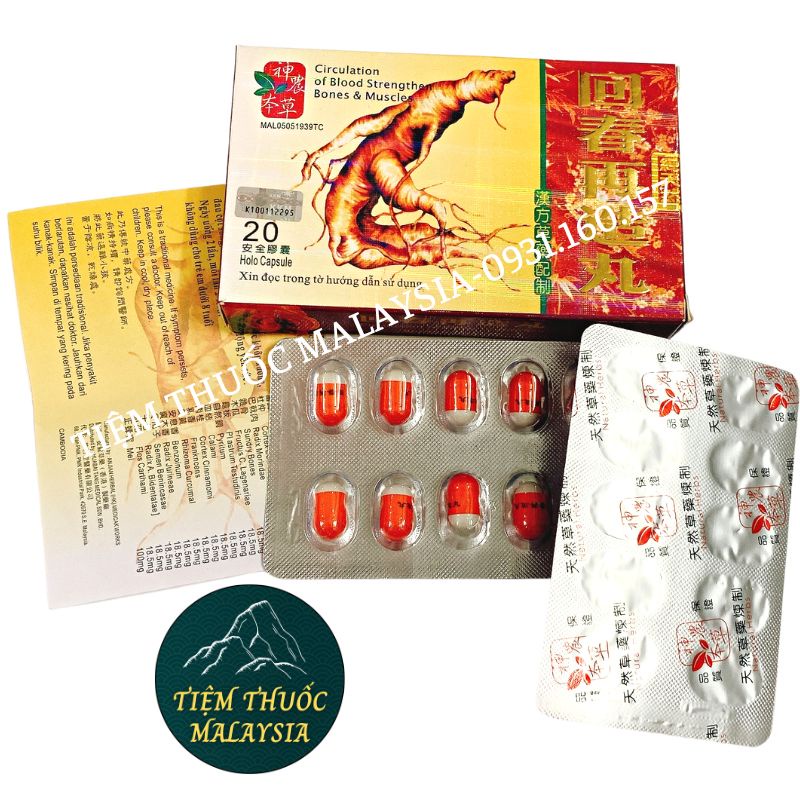Nhân Sâm H.ồi Si.nh T.ái T.ạo Hoàn Malaysia Hộp 20 viên