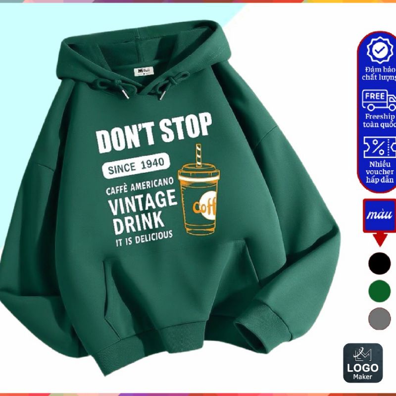 Aó Khoác Nam Nữ hoodie DON'T STOP form rộng , nỉ 2 lớp hàng loại 1 Unisex dễ phối đồ Trend 2022 BiluxOfficialStore