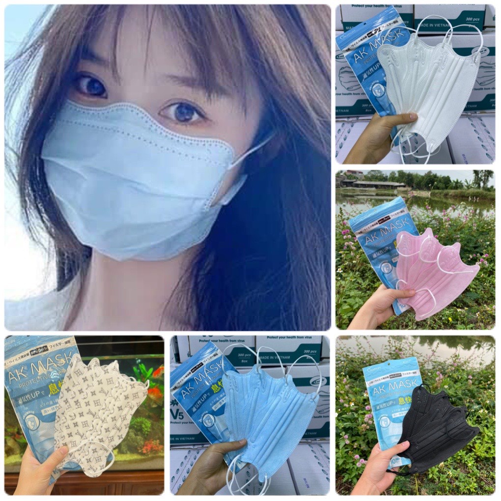 100 chiếc Khẩu trang cua AK Mask túi kháng khuẩn 10 chiếc, Nhiều màu