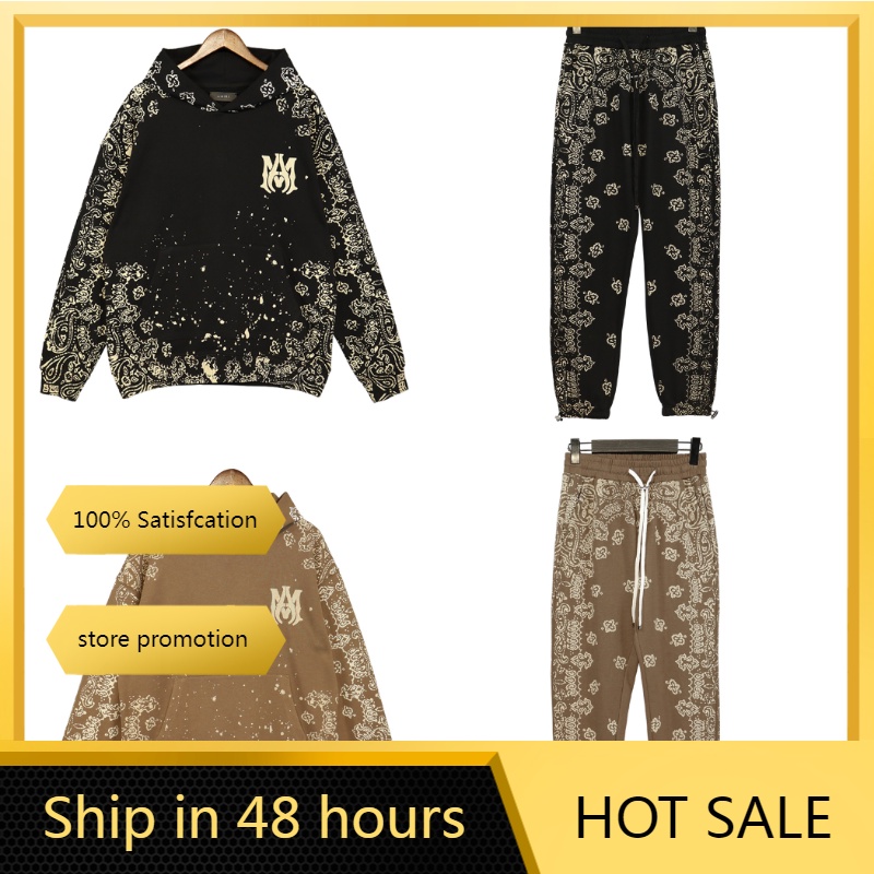 ❤️❤️ Set Áo Hoodie Và Quần Dài In Chữ AMIRI Dành Cho Nam Nữ