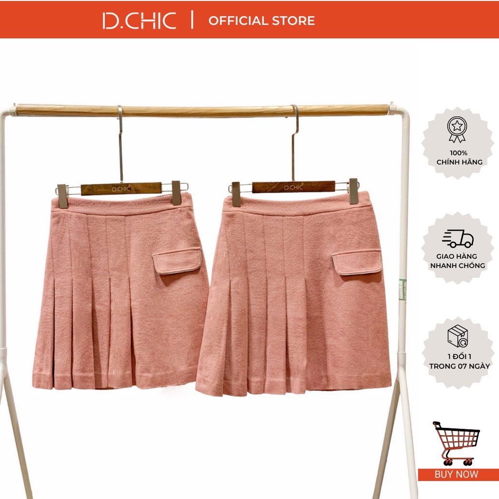 Chân váy dạ xếp ly 1 bên D.CHIC MS: 380400