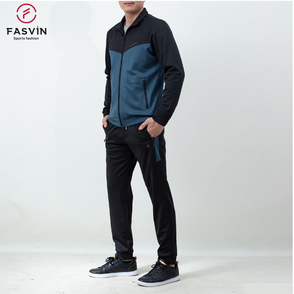 Bộ quần áo thể thao nam Fasvin BT22552.SG vải thun dầy dặn co giãn thoải mái