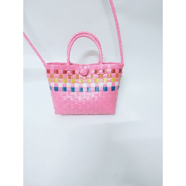 Giỏ xách đan tay đeo chéo nhiều màu kt: 20cm