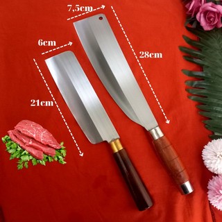 Bộ dao bếp chặt gà vịt chặt xương-dao thái thịt rau củ chất thép TRẮNG NHẬT chống rỉ sắc bén