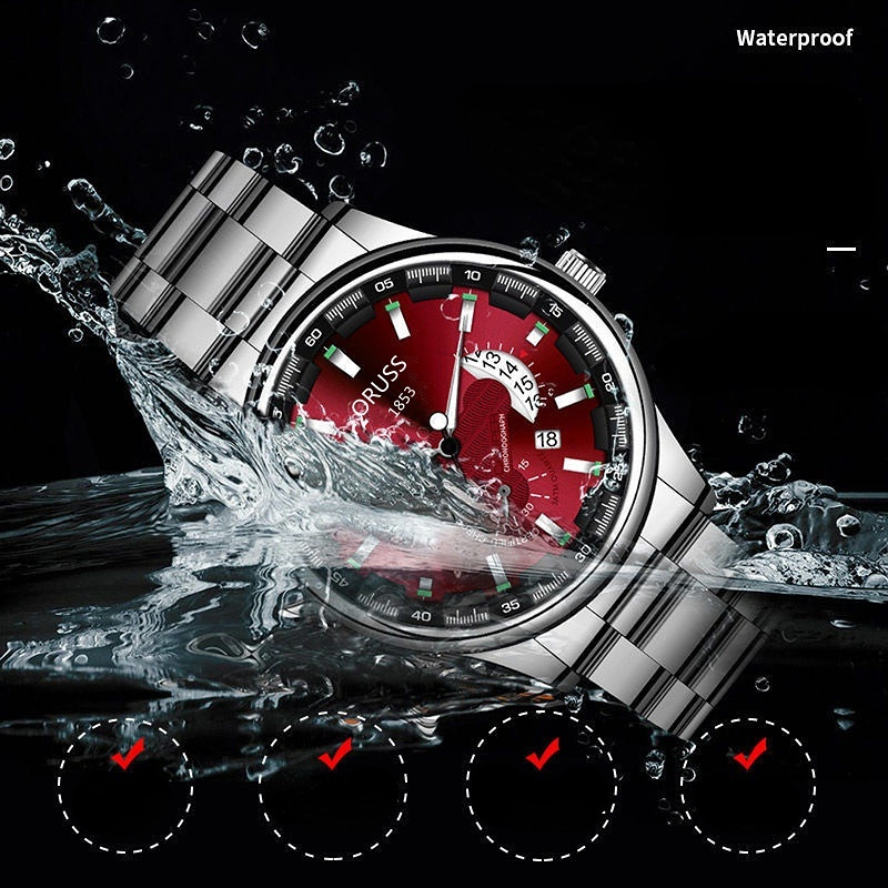 Đồng hồ nam dây thép đồng hồ nam chính hãng mặt kính sapphire chống xước lịch lãm sang trọng