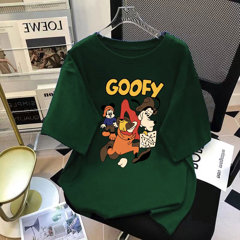 Áo thun FASHMILY 100% cotton tay ngắn dáng rộng phong cách thời trang Hàn Quốc mới 2023