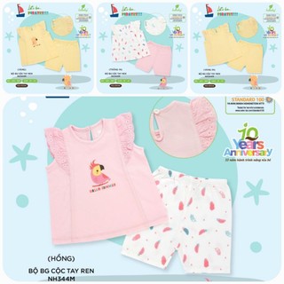 (1->3 tuổi) Bộ 3 lỗ sát nách bé gái Lullaby - 100% cotton mềm mát, thoáng khí (NH344M)
