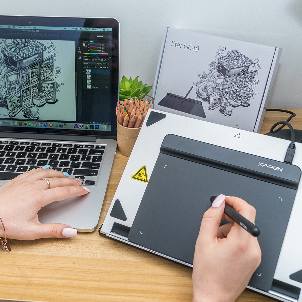 Bút Chì Vẽ Đồ Họa xppen star g640 osu 6x4 inch Cảm Ứng Áp Suất rev