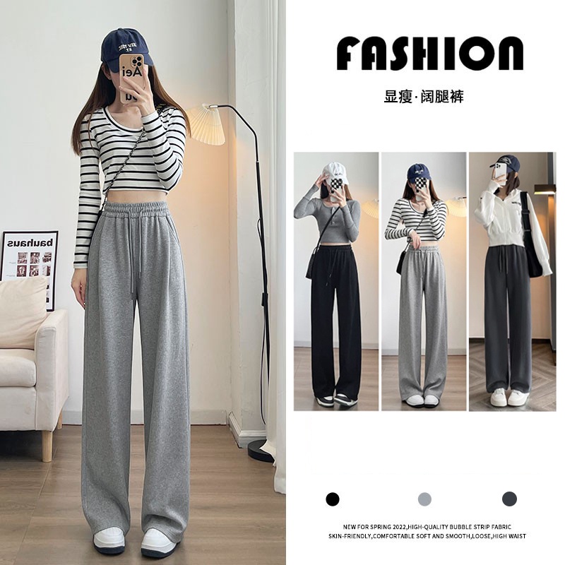 Quần ống rộng SUXI lưng cao thời trang xuân thu dành cho nữ