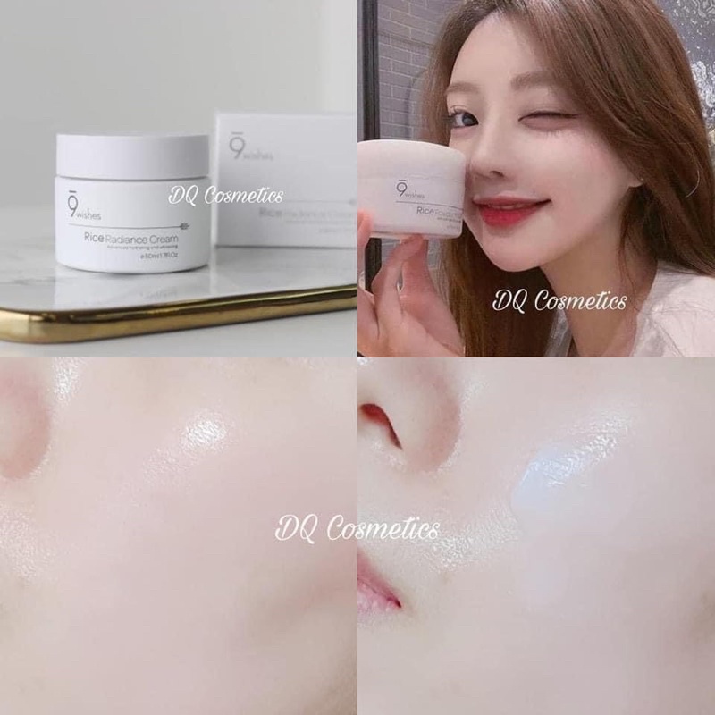 Kem dưỡng ẩm trắng da chiết xuất từ gạo 9wishes rice radiance cream