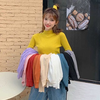 Áo len nữ cổ lọ lông cừu hàng quảng châu cao cấp