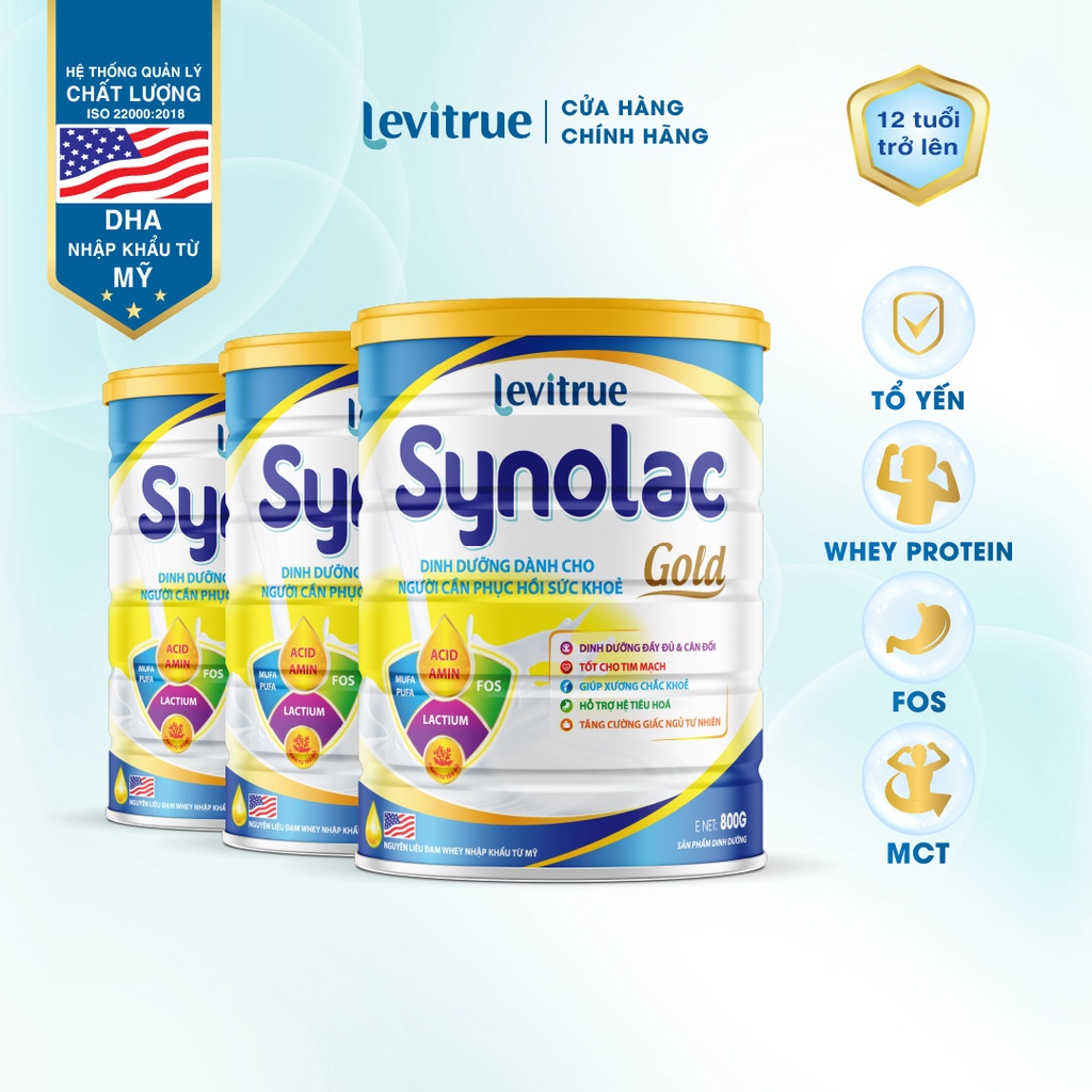 Combo 3 lon sữa Synolac Gold 800gam