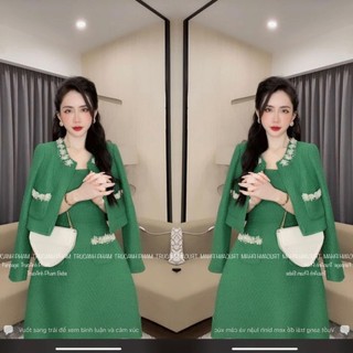 Set dạ đính hoa đá cao cấp