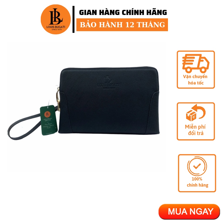 Ví Clutch Nam Cầm Tay Hàng Hiệu LOUIS BUGATI Mẫu Ví Dài Da Bò Cao Cấp LBCM01
