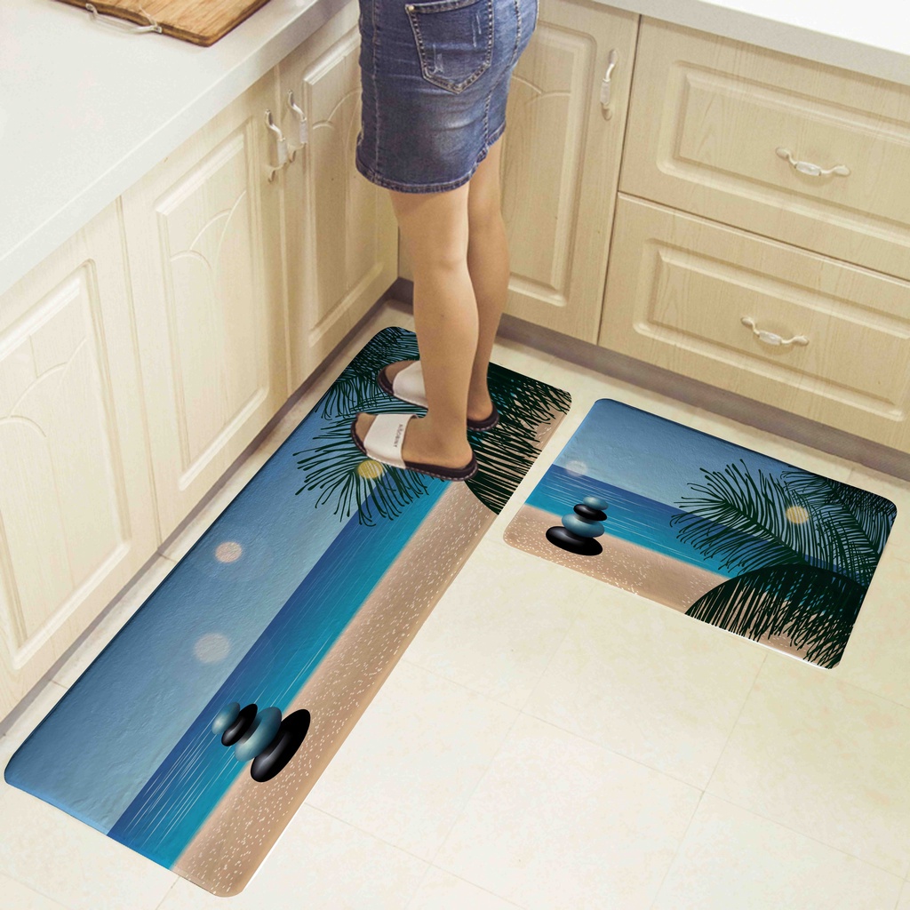 [Siêu Rẻ] Thảm Lau Chân Nhà Bếp, Nhà Tắm 3D,Thảm Chùi Chân Trải Sàn Nhà 3D Thấm Hút Nước Chống Trơn Trượt