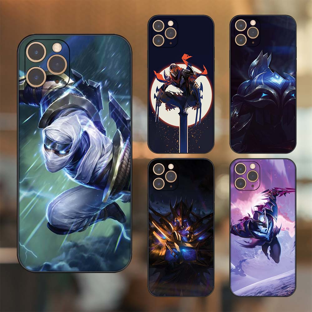 Ốp lưng iPhone 11 Pro dẻo đen cạnh vuông in hình Zed Liên Minh Huyền Thoại