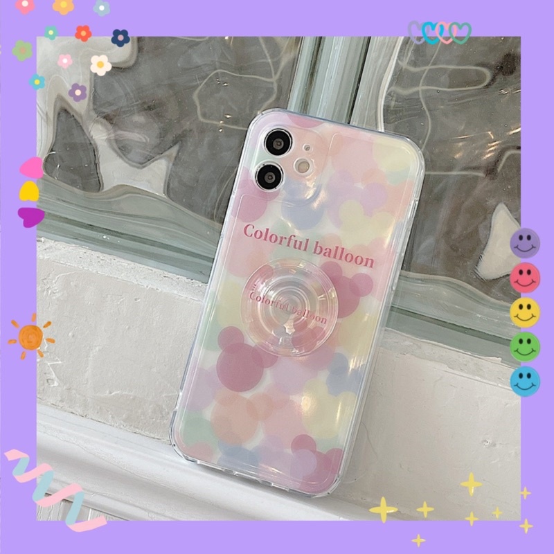 Case ốp lưng iphone Hàn Quốc 🫧 COLORFUL BALLOON 🫧 +giá đỡ(x/xs/xs max/11/12/13/14/plus/pro/promax)