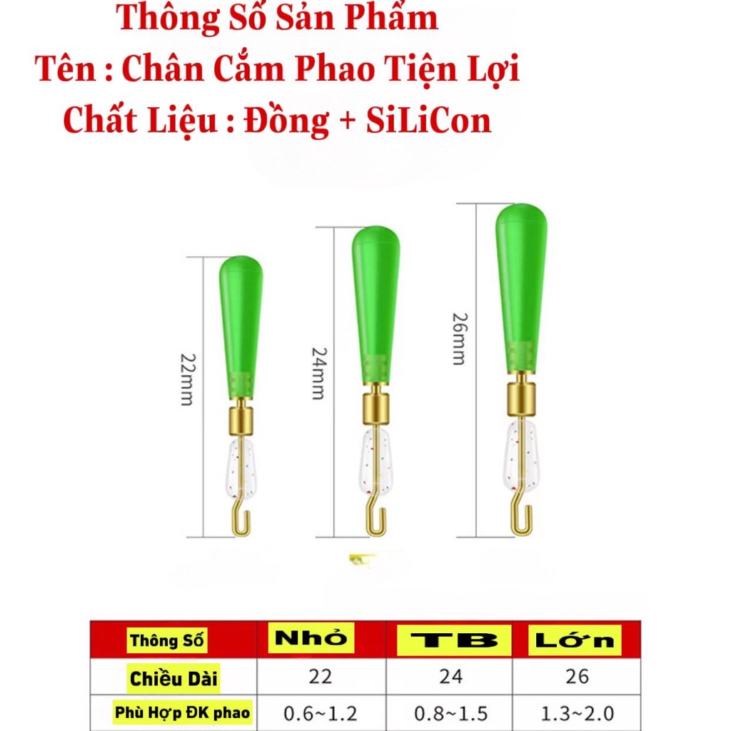 Chân Cắm Phao số 9 Thế Hệ Mới ( vỉ 10 chiếc ), chất liệu Đồng và Silicon , xoay 360 độ, không làm xước dây câu