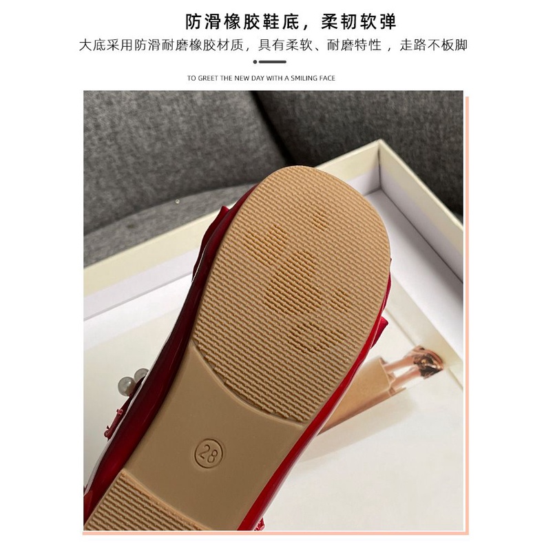 Giày Búp Bê Da Một Lớp Đế Mềm Phong Cách Hàn Quốc Thời Trang Xuân Thu Cho Bé Gái