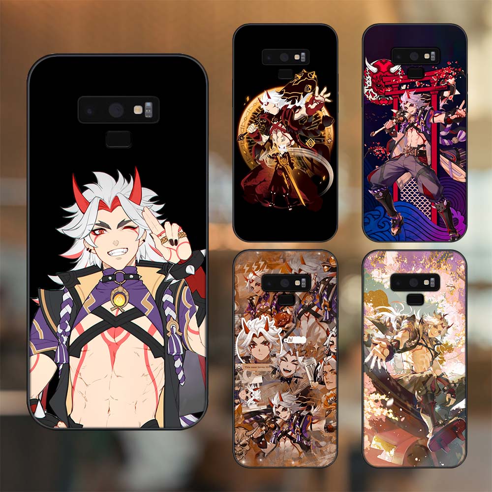 Ốp lưng Samsung Note 9 viền đen in hình Arataki Itto Genshin Impact