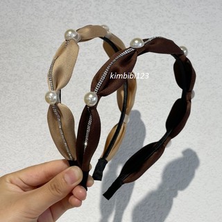 Bờm tóc nữ đính trai viền đá cao cấp