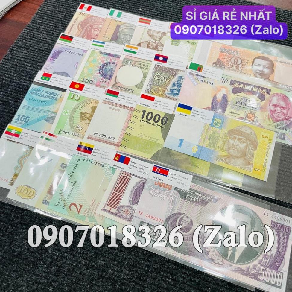 [HÓT] Bộ Quà Tặng Tiền Sưu Tầm 20 Tờ 20 Nước ( Quốc Gia ) Kỷ Niệm Kèm Bao lì xì Lucky xịn xò , Giá Sỉ