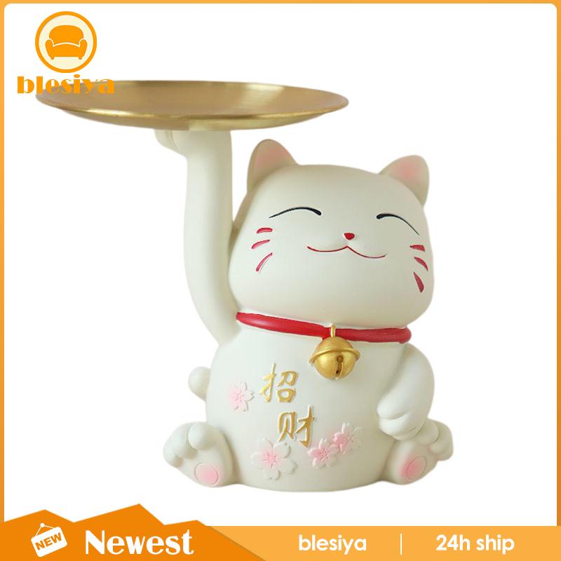 [Blesiya] Khay Đựng Tượng Mèo May Mắn Đa Năng Trang Trí Phòng Ăn