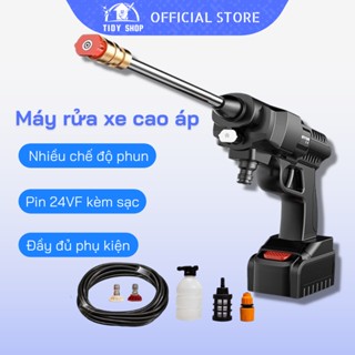 Máy Rửa Xe Mini Cầm Tay Dùng Pin Đa Năng Rửa Xe, Vệ Sinh, Tưới Cây - Vòi Phun Áp Lực Mạnh Công Suất 600W