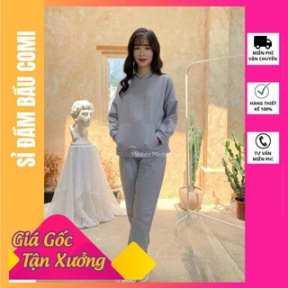 Bộ bầu thu đông chất nỉ COMI bộ đồ bầu thiết kế quần chun chỉnh 45-65kg