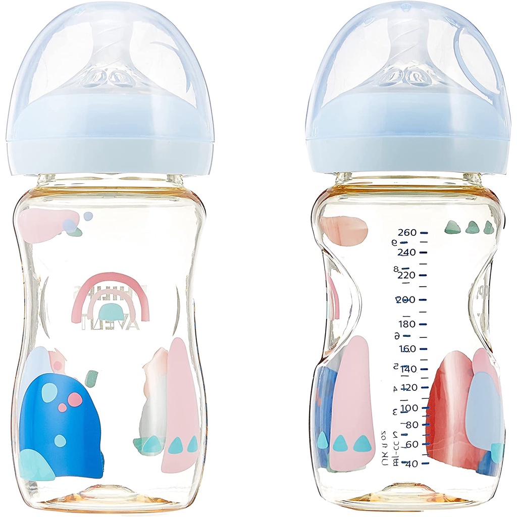 Philips Avent Hộp 2 Bình sữa PPSU thiết kế tự nhiên 260ml cho trẻ từ 1 tháng tuổi SCF582/20