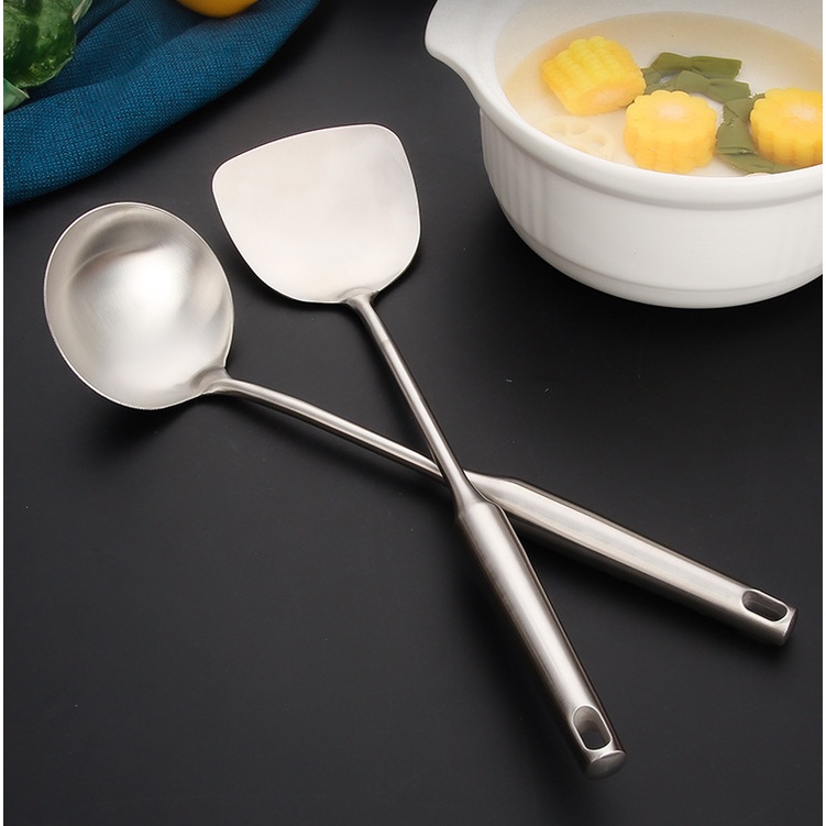 INOX 304-Dụng Cụ Nấu Bếp Muôi--Sạn  Chiên Xào