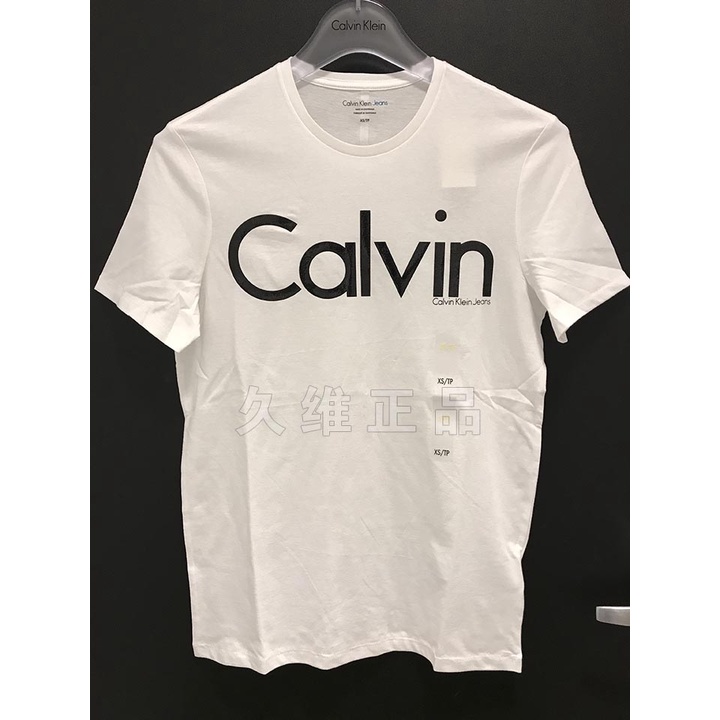 Ck Áo Thun Tay Ngắn Cổ Tròn In logo Calvin Klein Cá Tính Cho Nam