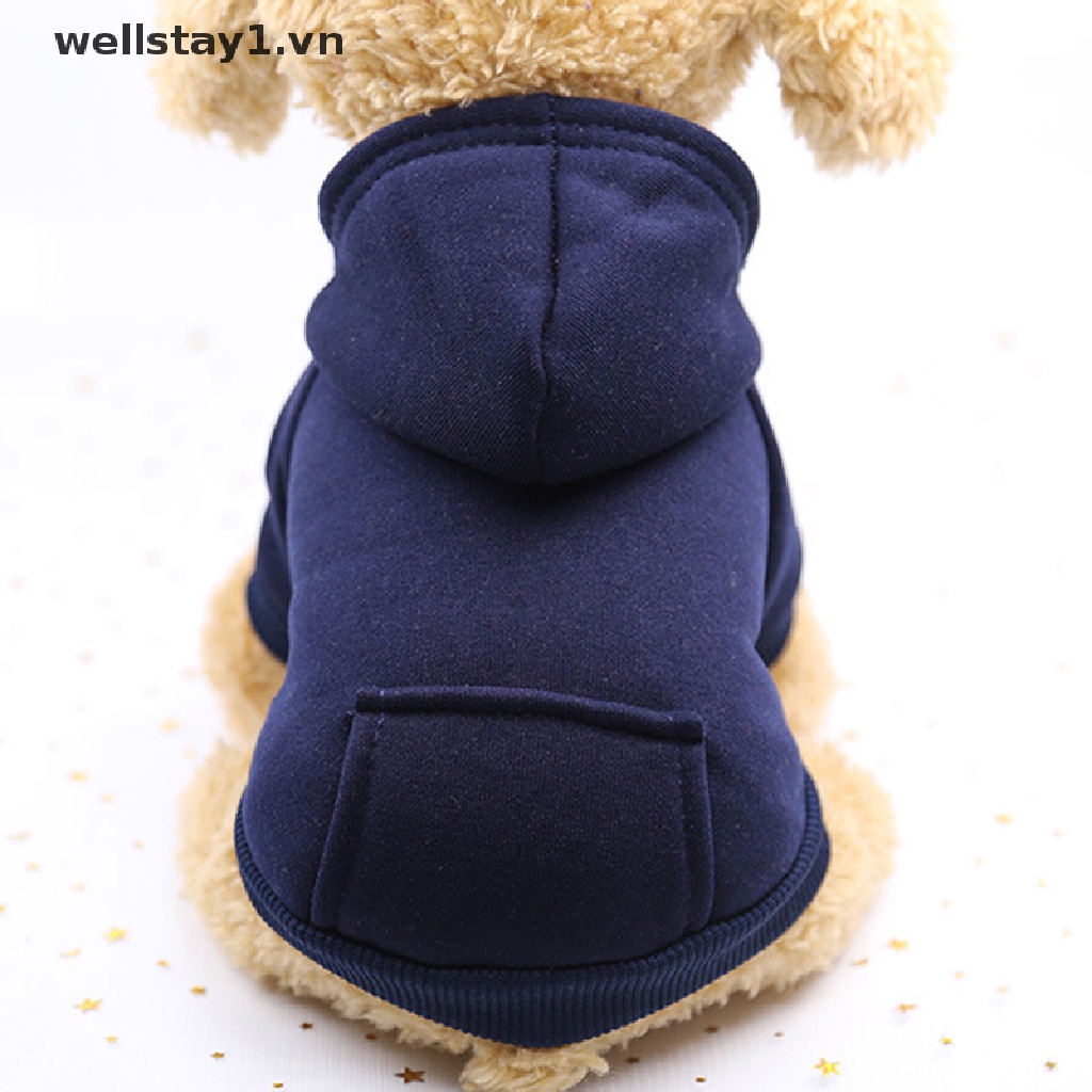 Áo Hoodie Bằng Lông Cừu Mềm Màu Trơn Giữ Ấm Cho Cún Cưng