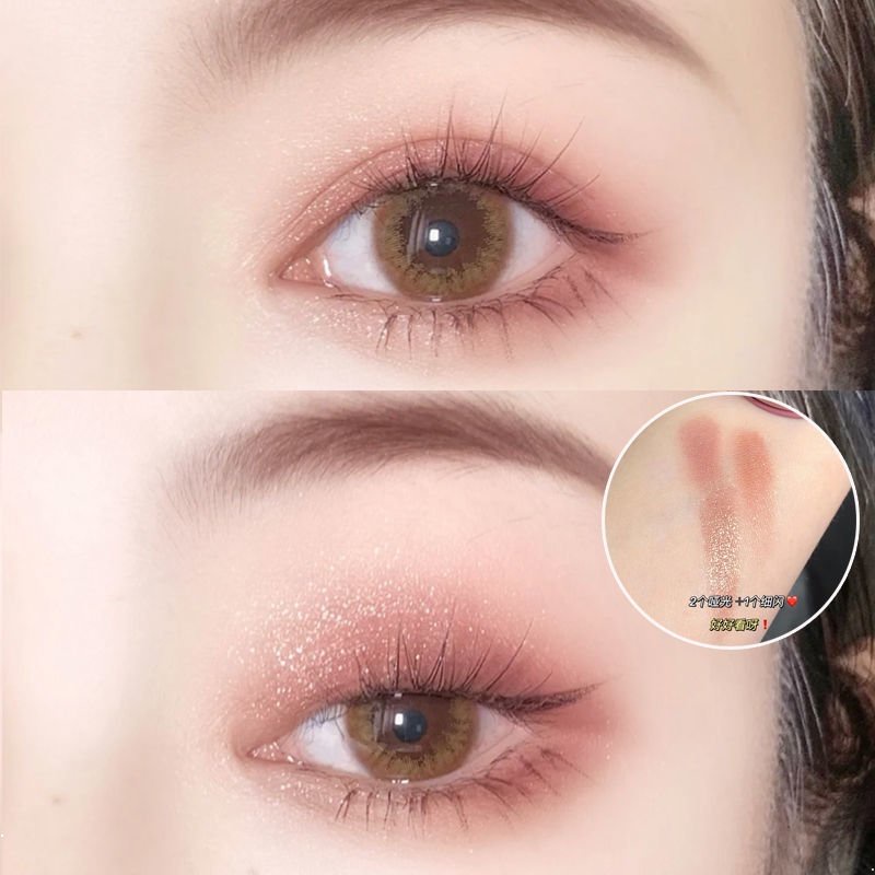 Bảng Phấn Mắt HERORANGE Ba Tầng Lấp Lánh Chất Lì Cho Trang Điểm 5 Màu