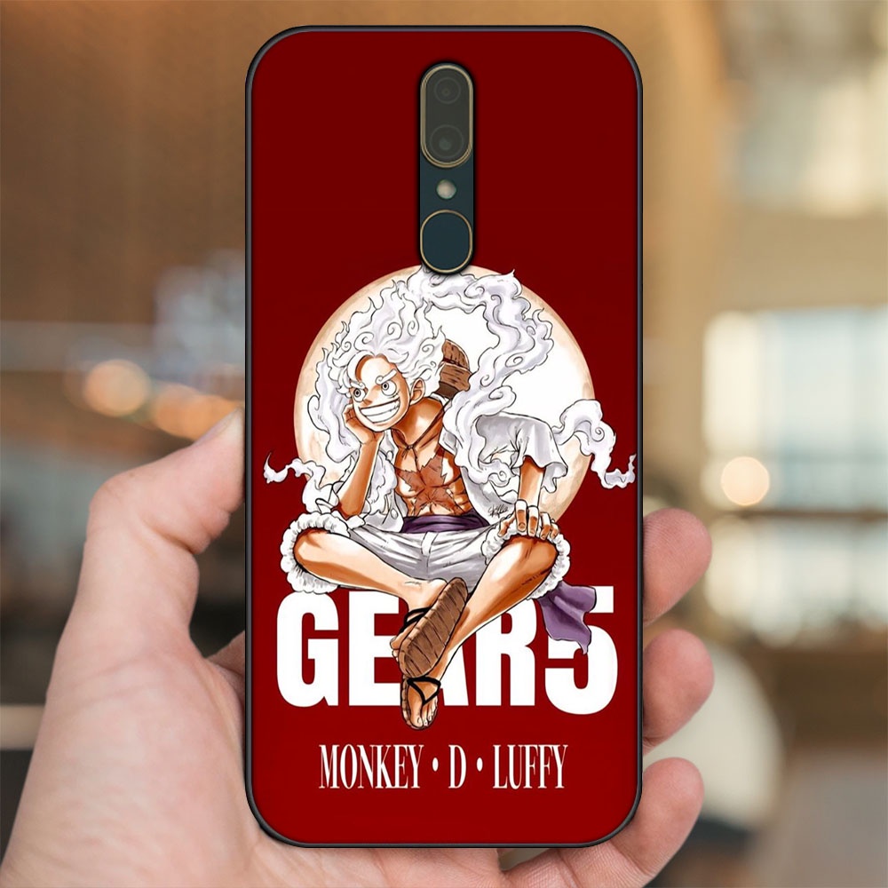 Ốp lưng Oppo F11 viền đen in hình Luffy Gear 5 Nika One Piece Đảo Hải Tặc