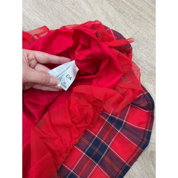 Váy bé gái kẻ đỏ C&A