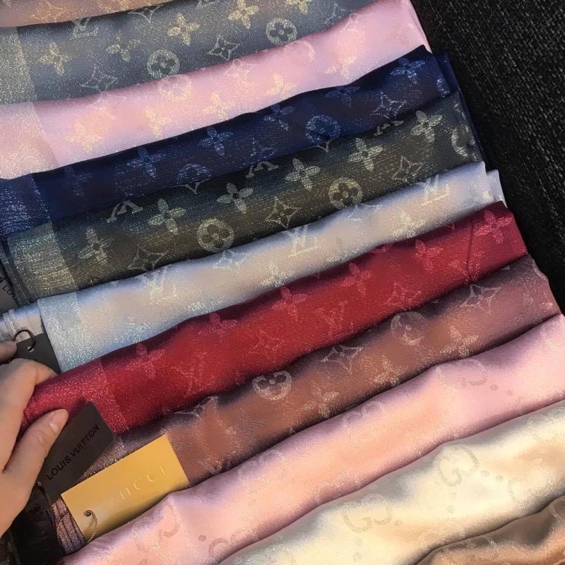 Khăn Lụa đũi ánh nhũ vàng bản dài 90x180cm - Khăn choàng hàng có sẵn