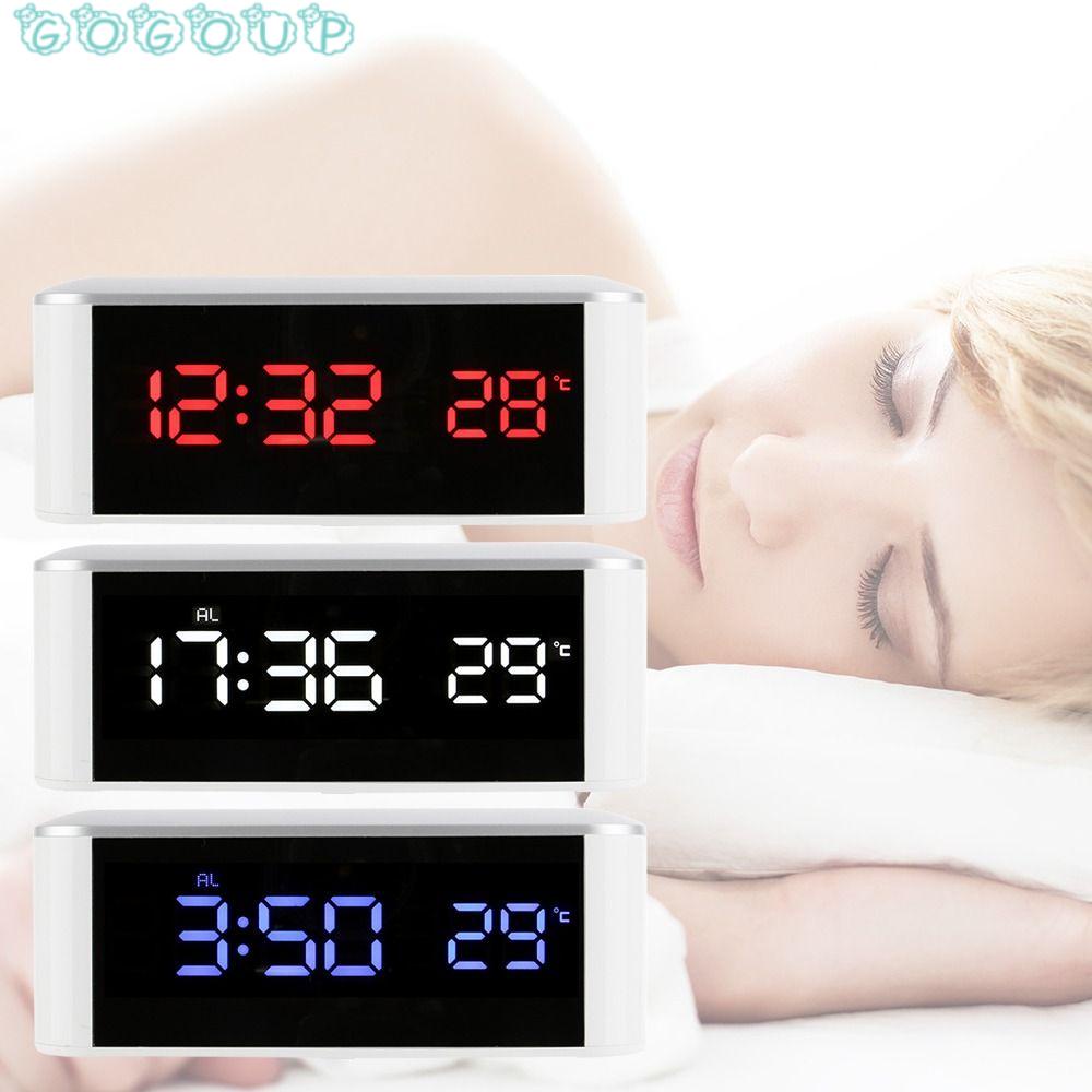 Đồng Hồ Báo Thức Để Bàn Tích Hợp Nhiệt Kế Và Đèn Nền Tiện Dụng