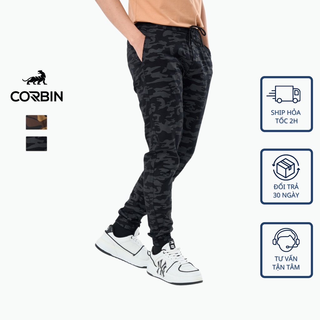 Quần jogger kaki nam rằn ri CORBIN cao cấp chất kaki chun co giãn đẹp