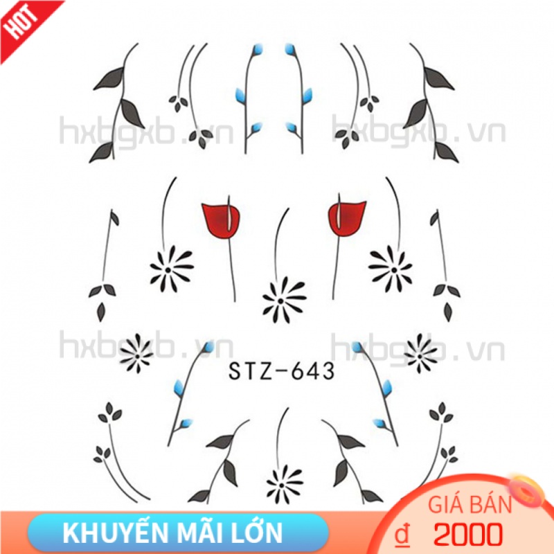 [Hàng mới về] Miếng dán trang trí móng tay họa tiết hình học