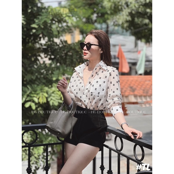 Áo sơ mi channel voan tơ