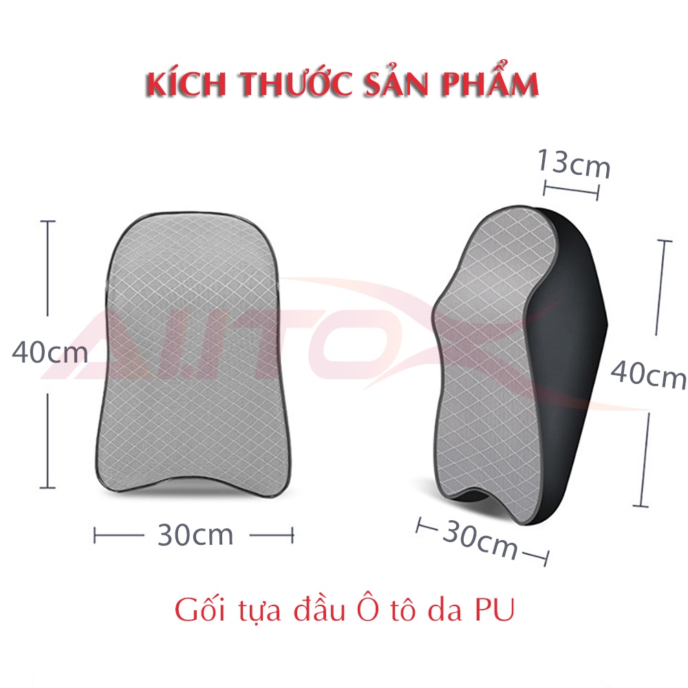 Gối tựa đầu ô tô Autox ruột cao su non vỏ da PU cao cấp kèm tựa lưng theo bộ sang trọng | BigBuy360 - bigbuy360.vn
