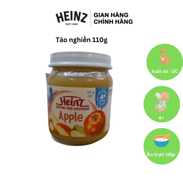 Dinh Dưỡng Đóng Lọ Táo Nghiền HEINZ 110g (Date T02/2024)