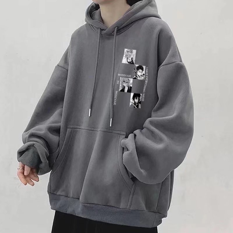 Áo Hoodie Tay Dài Dáng Rộng In Hình Truyện Tranh Thời Trang Mùa Thu Cho Nam Và Nữ