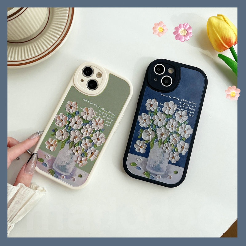 Soft Casing For iPhone 14 13 12 Mini 11 Pro Xs max 6 6S 7 8 Plus X XR 11promax 12promax 13promax 6+ 7+ 8+ ins Oil painting Flowers Airbag Shockproof Phone Case XPN 29
