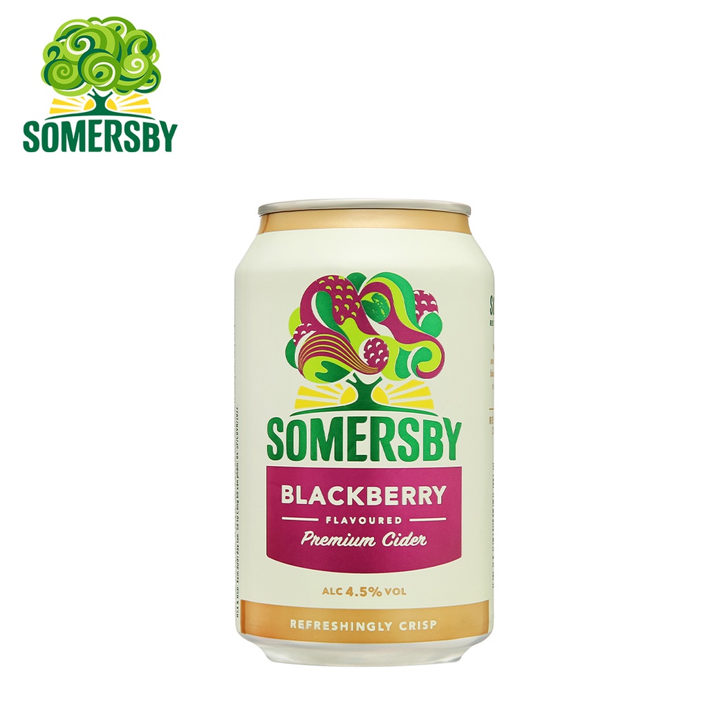 LỐC 6 LON NƯỚC TÁO LÊN MEN VỊ MÂM XÔI BLACKBERRY SOMERSBY 330ML