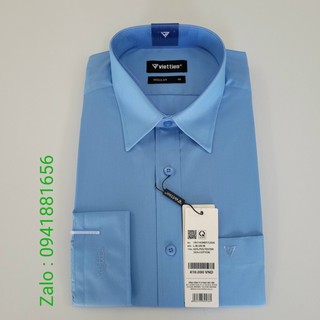 Aó sơ mi nam dài tay Việt Tiến màu xanh biển , chính hãng , cao cấp – form suông  REGULAR- tà bầu . SHOP HỨA