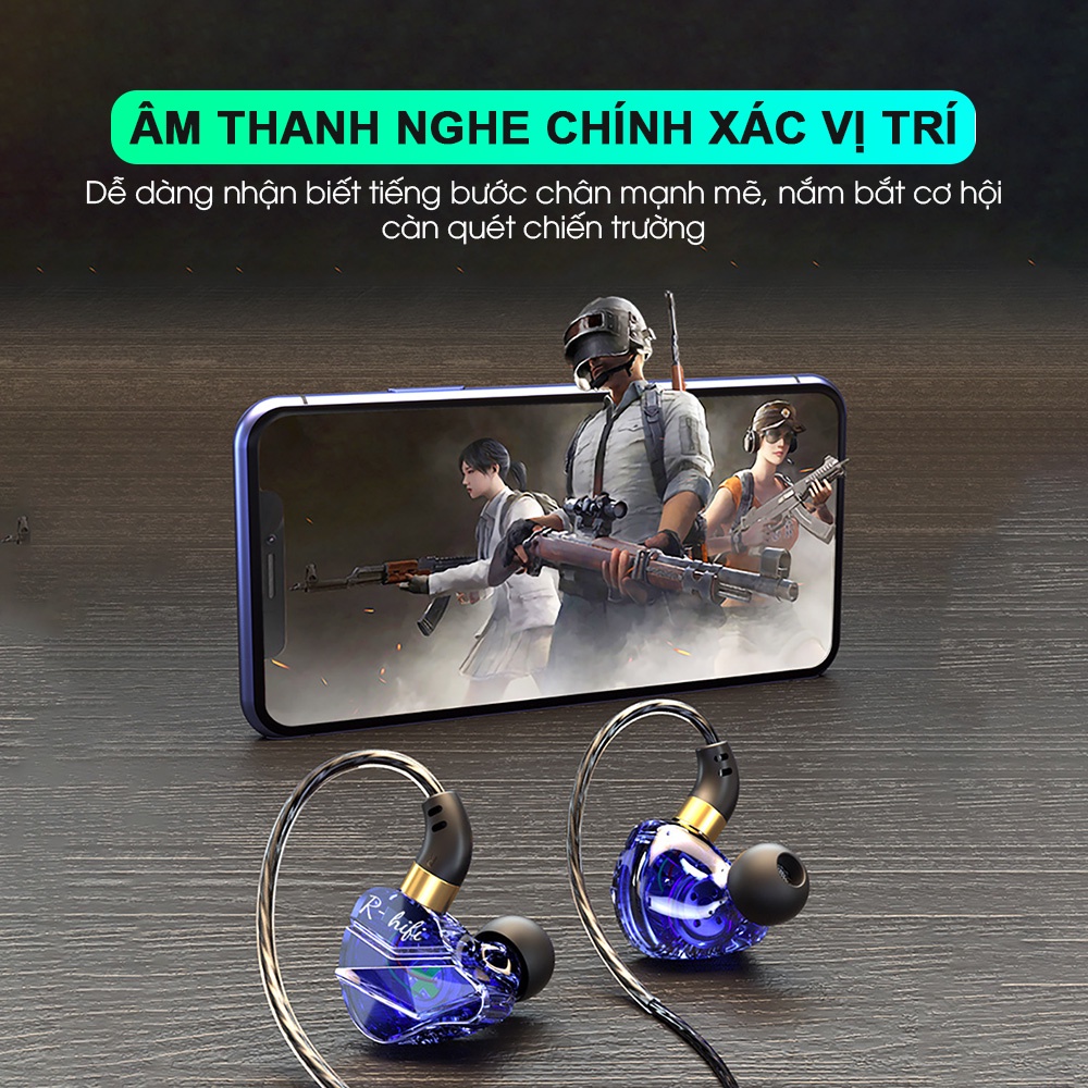 Tai nghe có dây gaming SIDOTECH S16 nhét tai super bass âm thanh hifi sống động chống ồn cao in ear chân 3.5mm