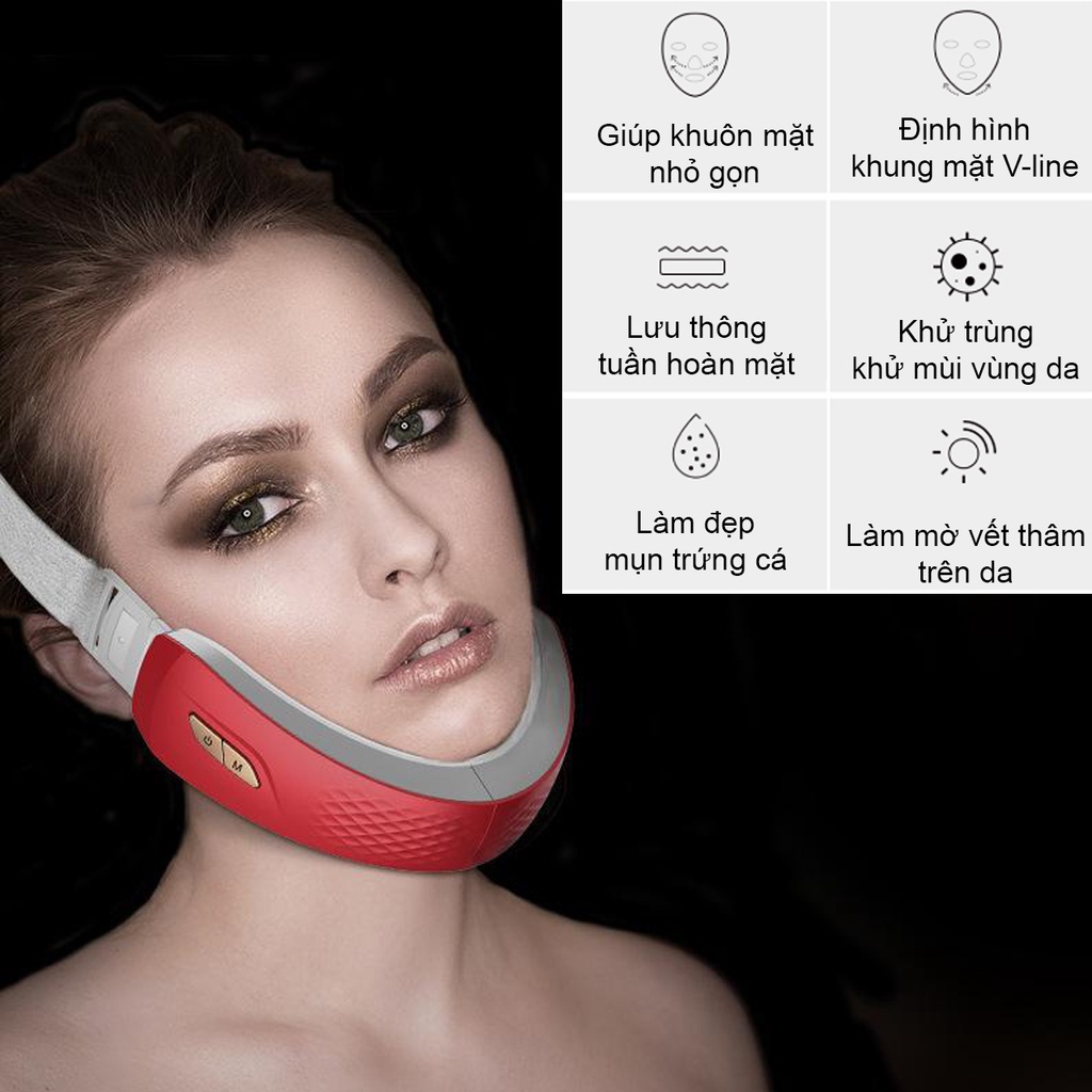Máy Massage Mặt H1031- Máy Nâng Cơ Mặt Xóa Nọng Định Hình Cằm VLine Với 6 Chế Độ,Trẻ Hóa Da, An Toàn,Tặng Kèm Điều Khiển