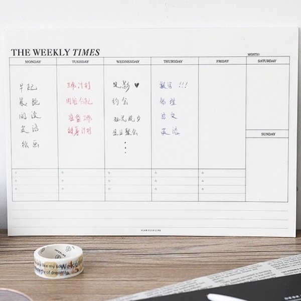 Kế hoạch sách Weekly planner Time Manager B5 60 drap To Do List, School Memo pad Statphiền book planner